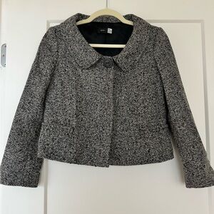 Saks Fifth Avenue Signature Cropped Blazer - 0/XS - Virgin Wool